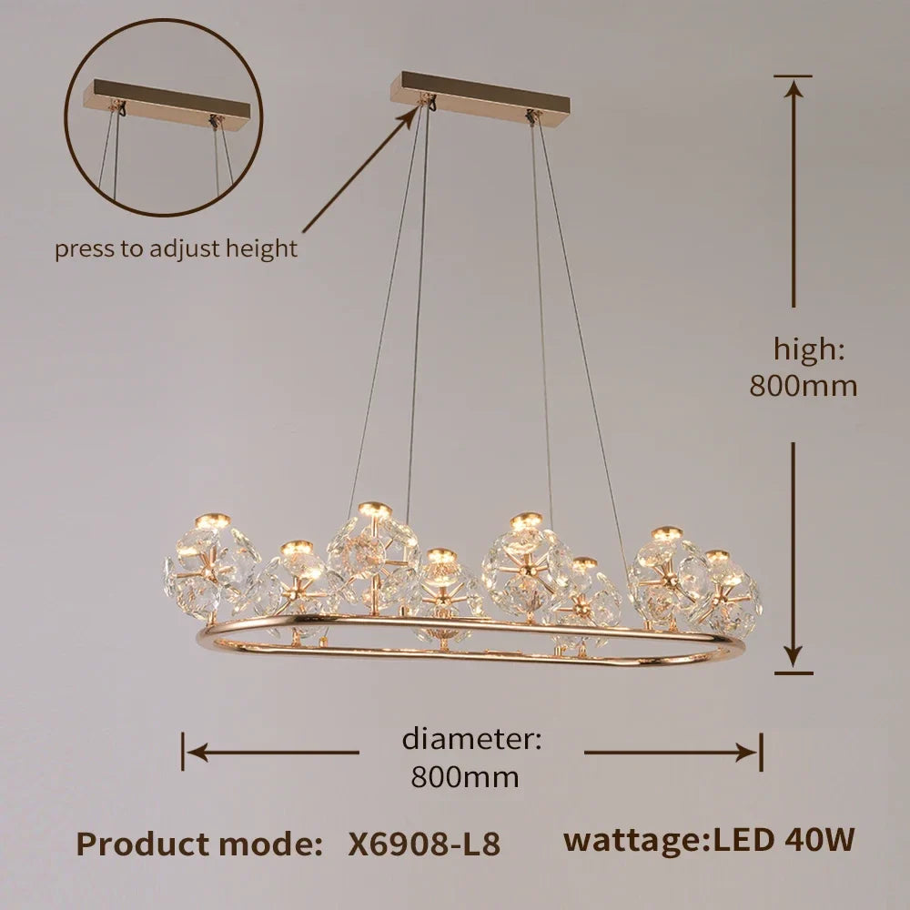 Afralia™ Sunflower Crystal Chandelier: Luxury Gold & Black LED Pendant Light