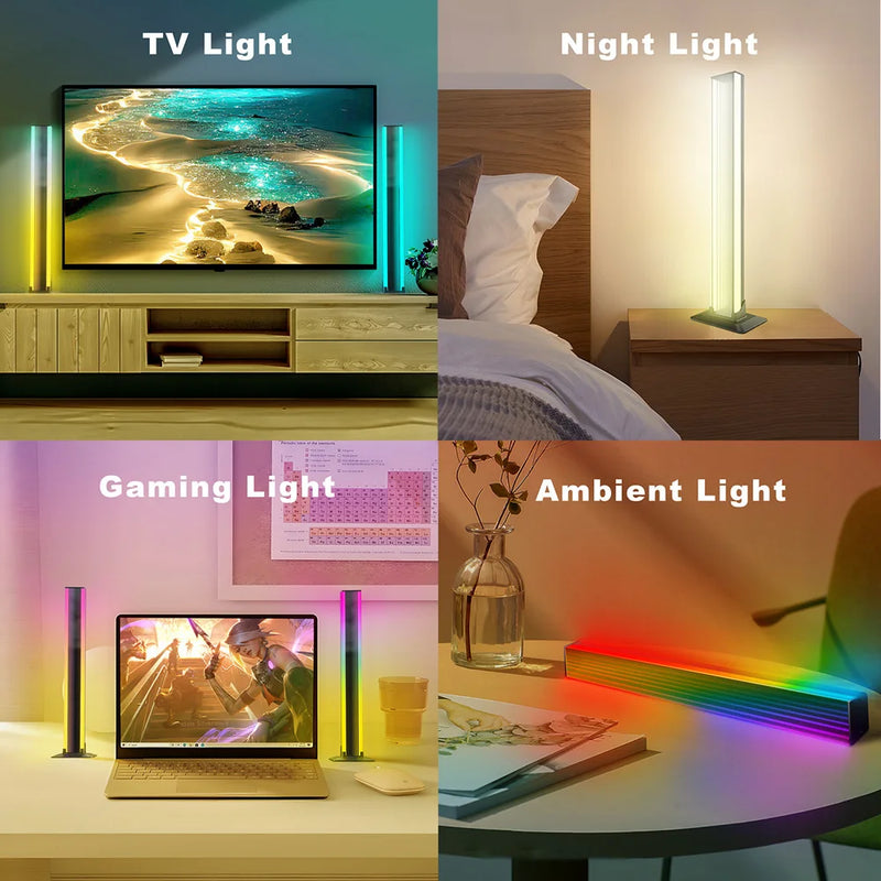 Afralia™ RGB LED Pair Table Lamp Remote Mood Lighting for Gaming and TV