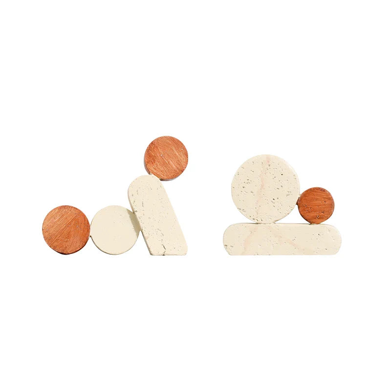 Afralia™ Geometric Circle Resin Handicrafts - Hollowed-out Stone Figurines