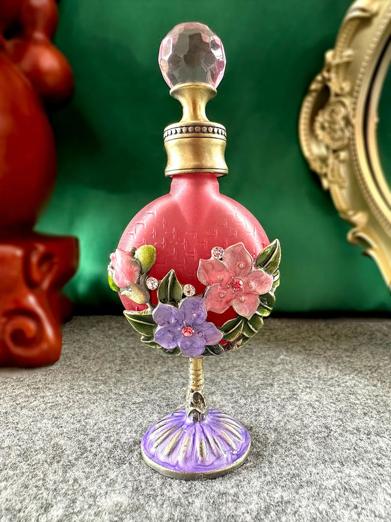 Afralia™ Lily Enamel Glass Perfume Bottle, Essential Oil Split Creative Wedding Gift