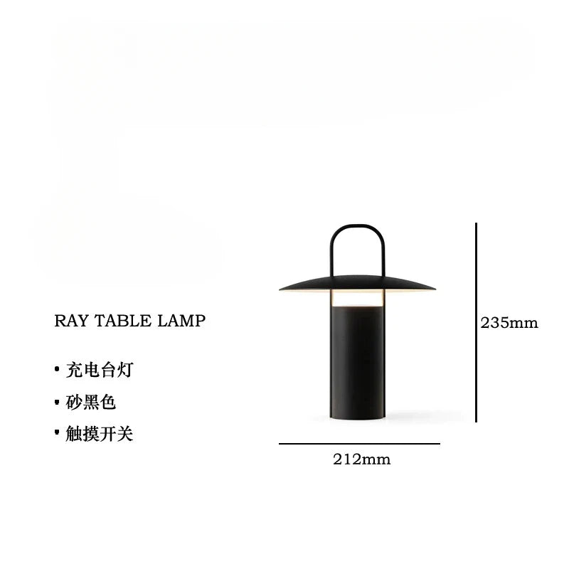 Afralia™ Portable Hand-held Table Lamp Touch Dimming USB Charging Black/Green