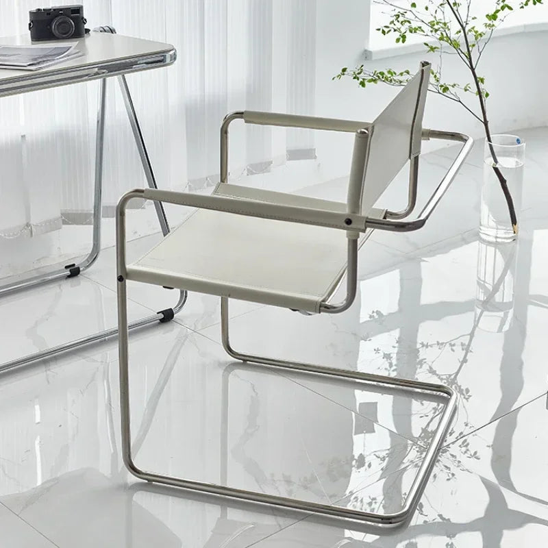 Afralia™ Stainless Steel Single Armchair for Living Room, Bedroom, Office - Creative Nordic Design