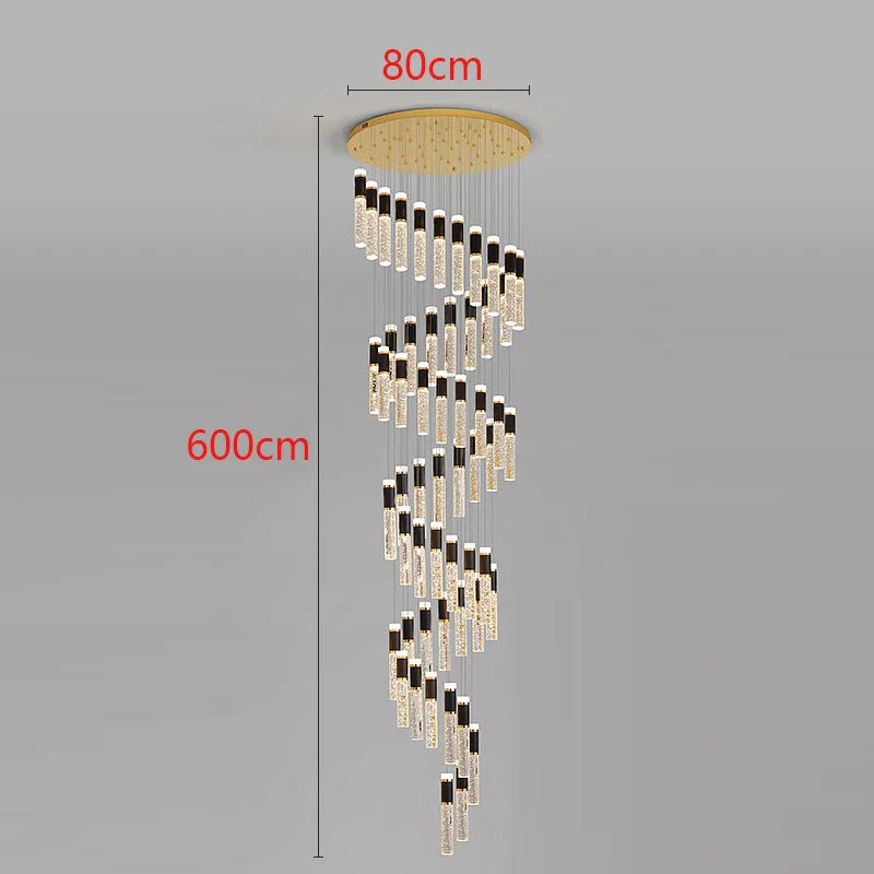 Afralia™ Modern LED Pendant Chandelier for Living Room Staircase Indoor Lighting