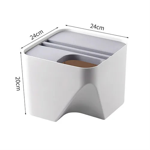 Afralia Stackable Trash Can with Lid Kitchen Waste Bin Bathroom Plastic Paper Basket