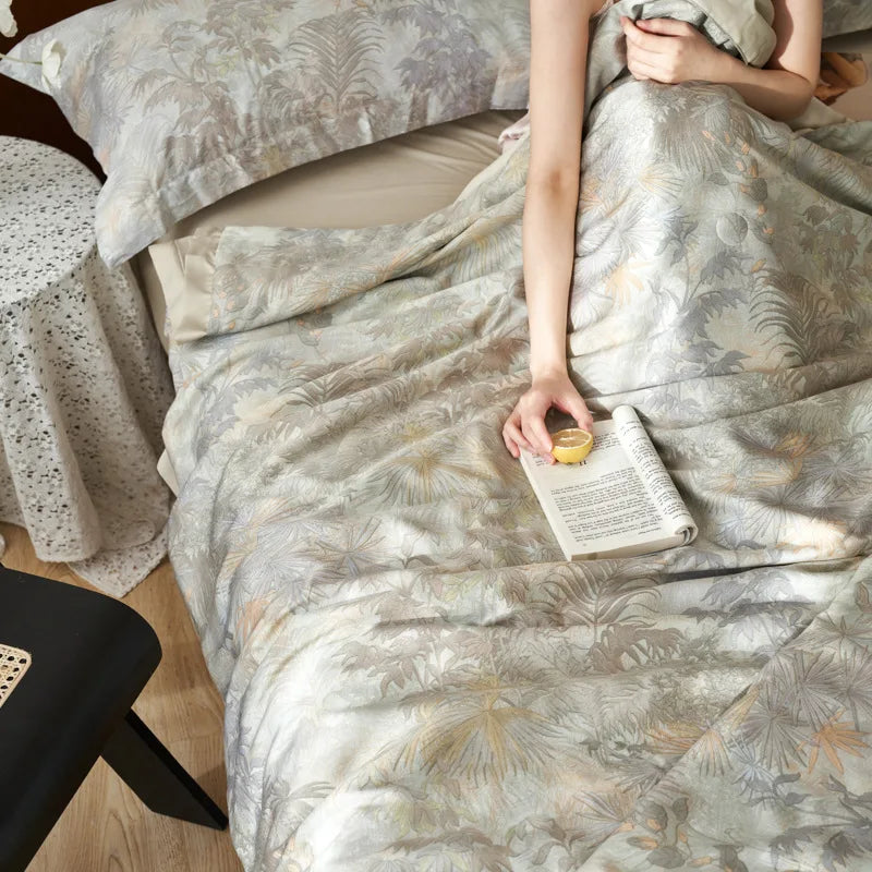 Afralia™ Nordic Satin Summer Comforter - Cooling, Silky, Breathable Quilt for Hot Flashes