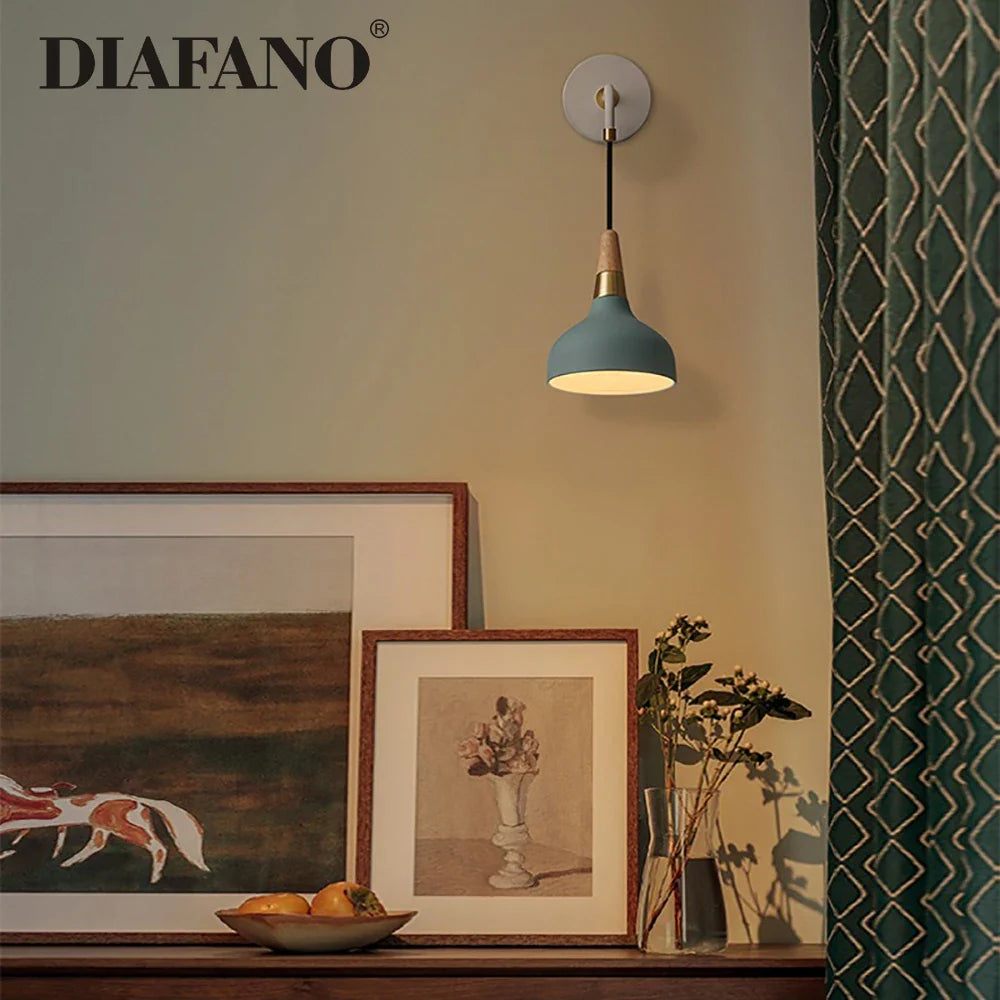 Afralia™ Blue Vintage Wall Lamp with Switch Plug for Bedroom Aisle Mirror Lighting