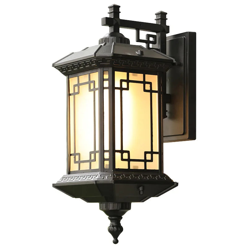 Afralia™ Outdoor Chinese Style LED Wall Lamp for Courtyard, Gate, Balcony - Waterproof Landscape Lighting