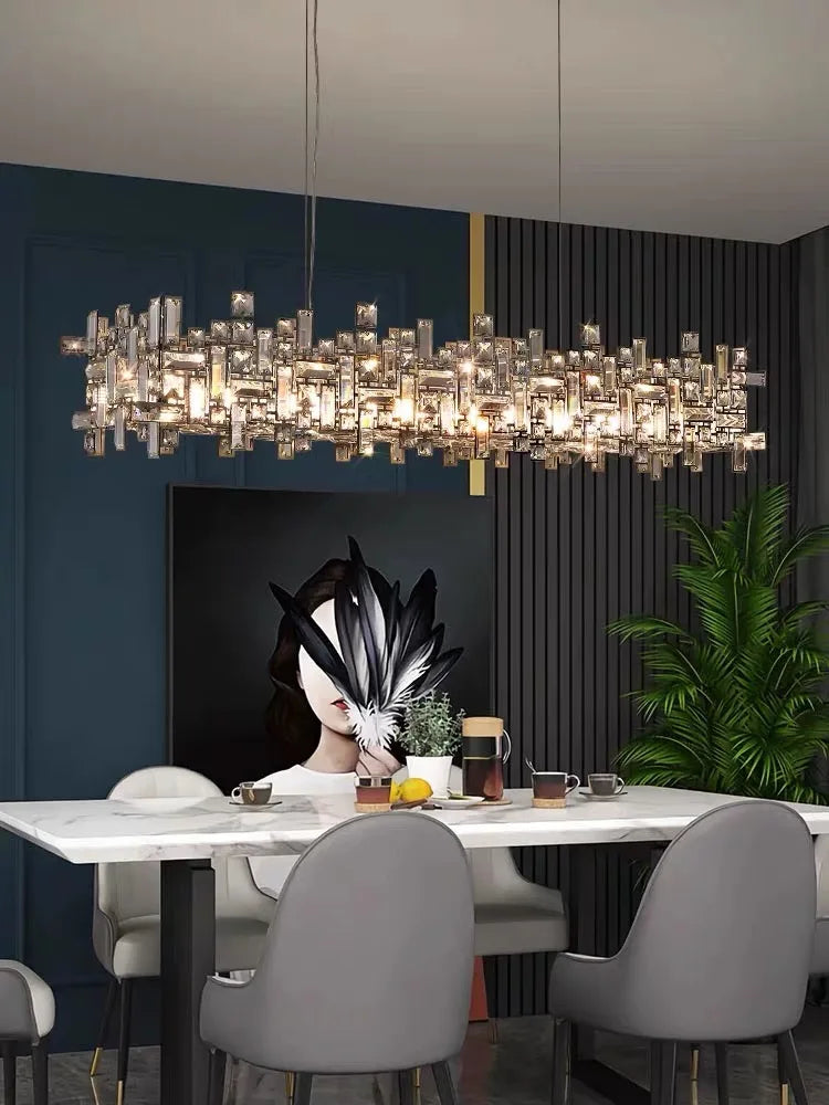 Afralia™ Modern Crystal Chandelier: Elegant Lighting Fixtures for Living, Dining, and Bedroom
