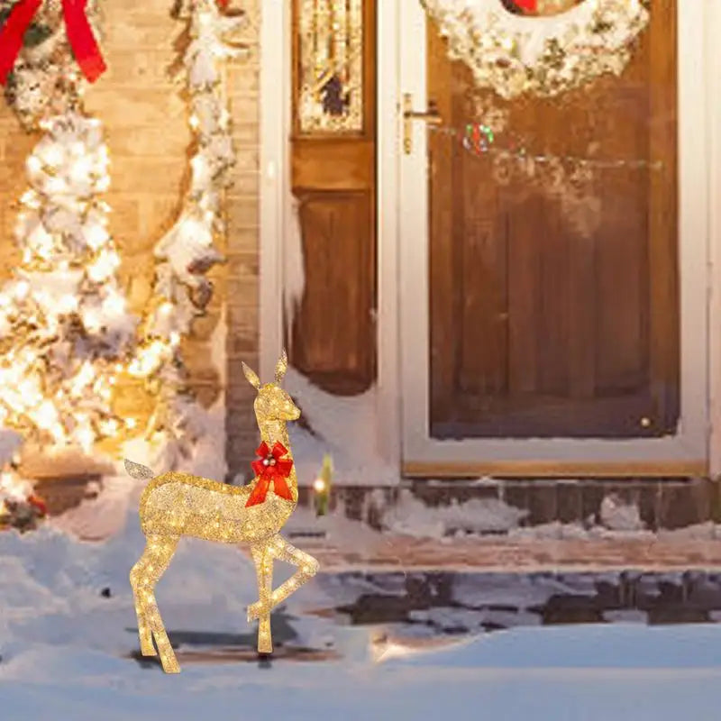 Afralia™ Christmas Reindeer Elk LED Light Outdoor Decor Sculpture