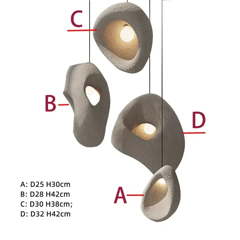 Afralia™ Wabi-sabi Resin Pendant Chandelier | Nordic Villa Stair Decor Droplight