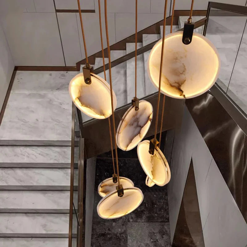 Afralia™ Staircase Chandeliers: Modern LED Pendant Lights for Living Room Décor