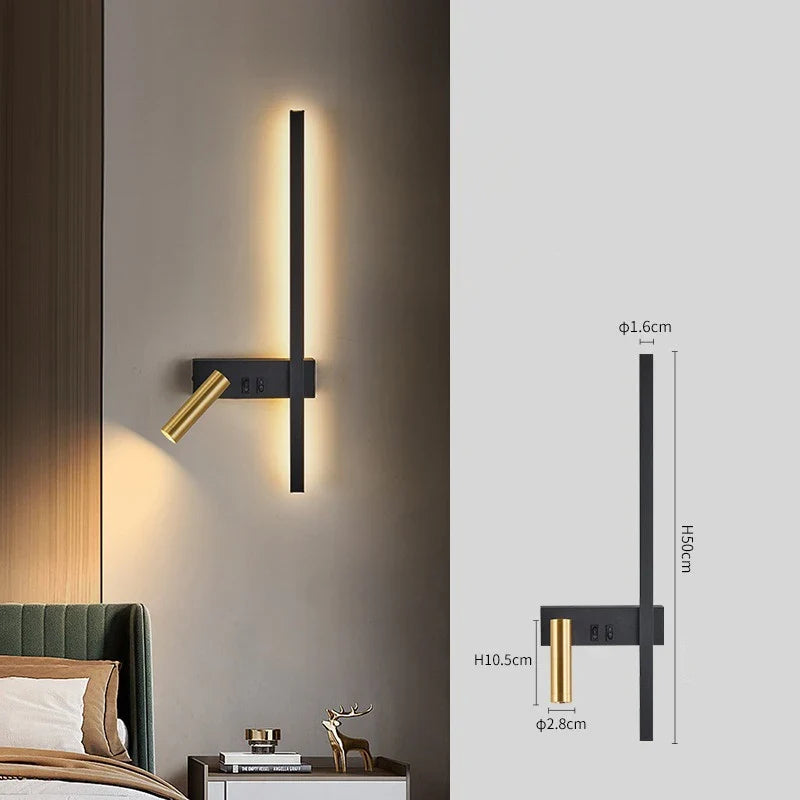 Afralia™ Nordic LED Wall Lamp for Living Room Bedroom Bedside Reading