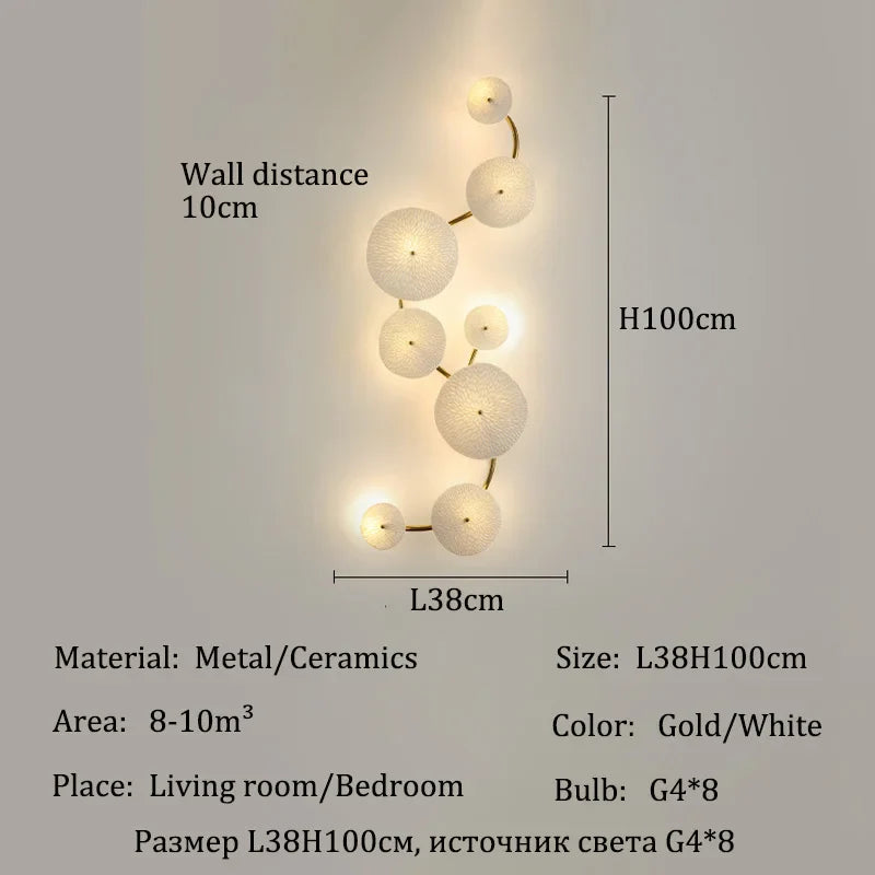 Afralia™ Modern Ceramics Wall Sconces LED Lights for Home Living Room Decor