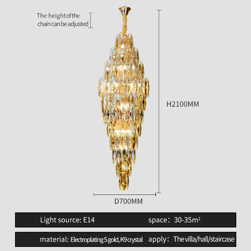 Afralia™ European Duplex Crystal Chandelier for Elegant Luxury Living