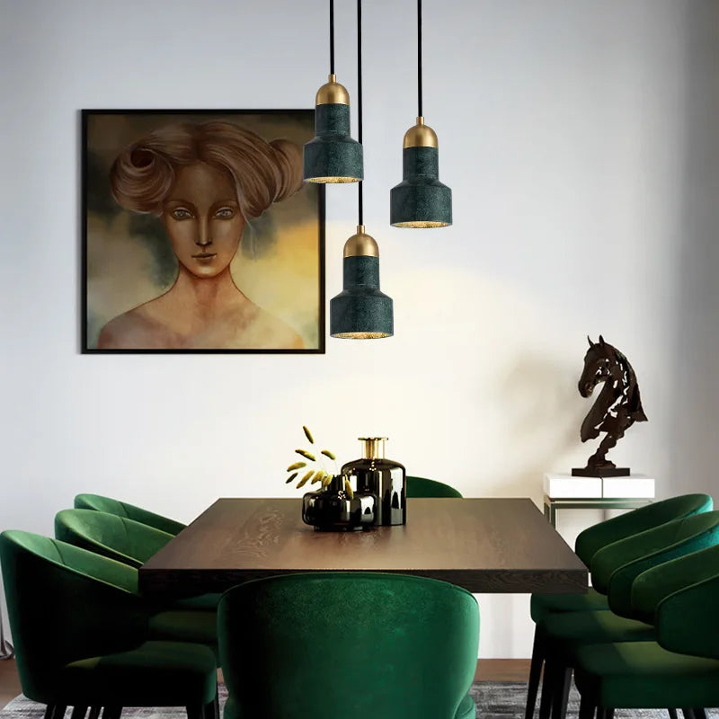 Afralia™ Emerald-Green LED Pendant Lamp for Dining Living Room Loft Bar Bedside