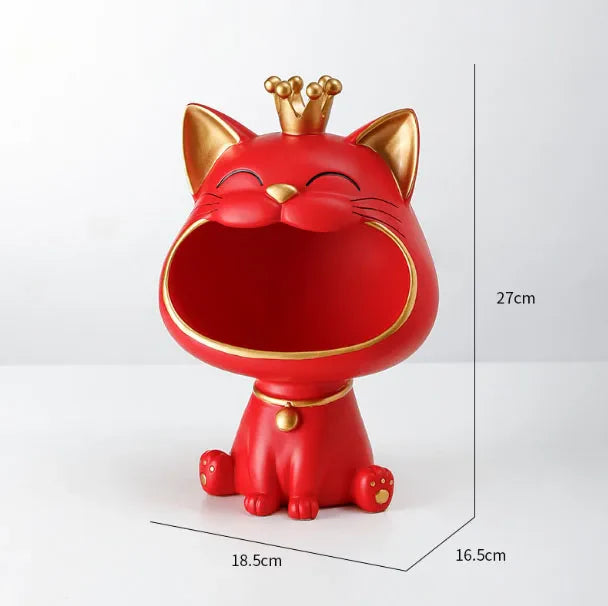 Afralia™ Lucky Cat Sculpture: Modern Table Decoration & Storage Box Ornament