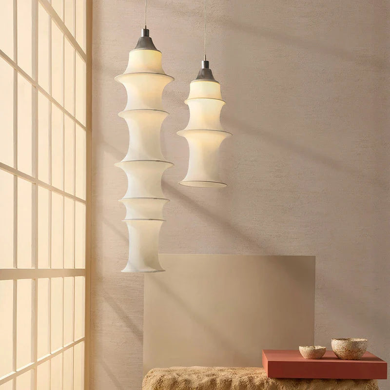 Afralia™ Wabi Sabi Minimalist Fabric Pendant Lights for Living, Dining, and Bedroom