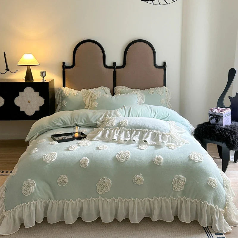 Afralia™ Princess French Flowers Bedding Set