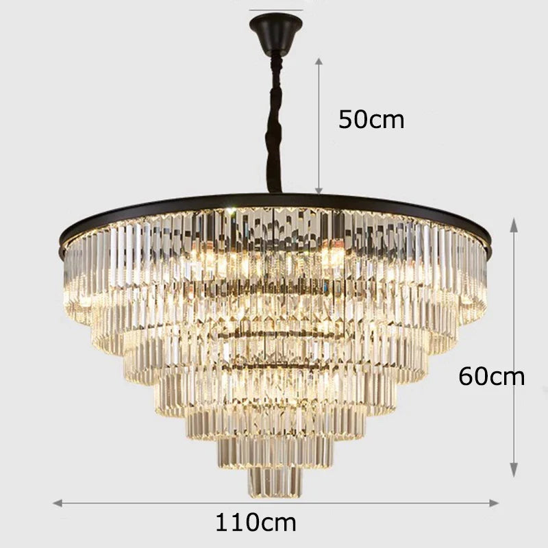 Afralia™ Crystal Chandelier Stair Pendant Light Interior Lighting for Modern Home Decor