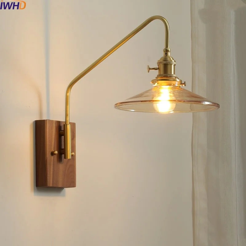 Afralia™ Glass Copper LED Wall Sconce Modern Stair Light Fixtures
