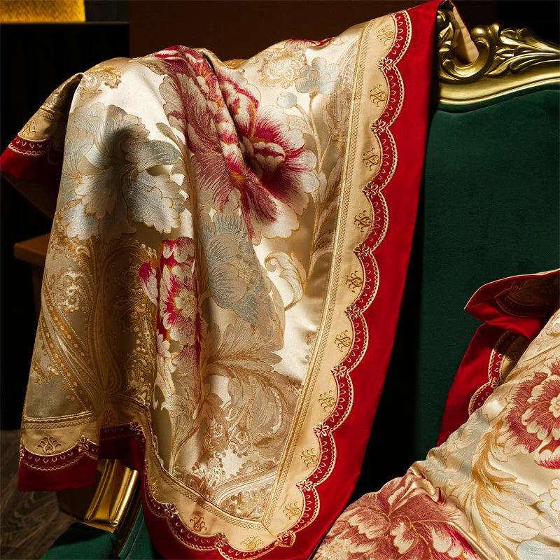 Afralia™ Luxury Embroidery Jacquard Egyptian Cotton Bedding Set
