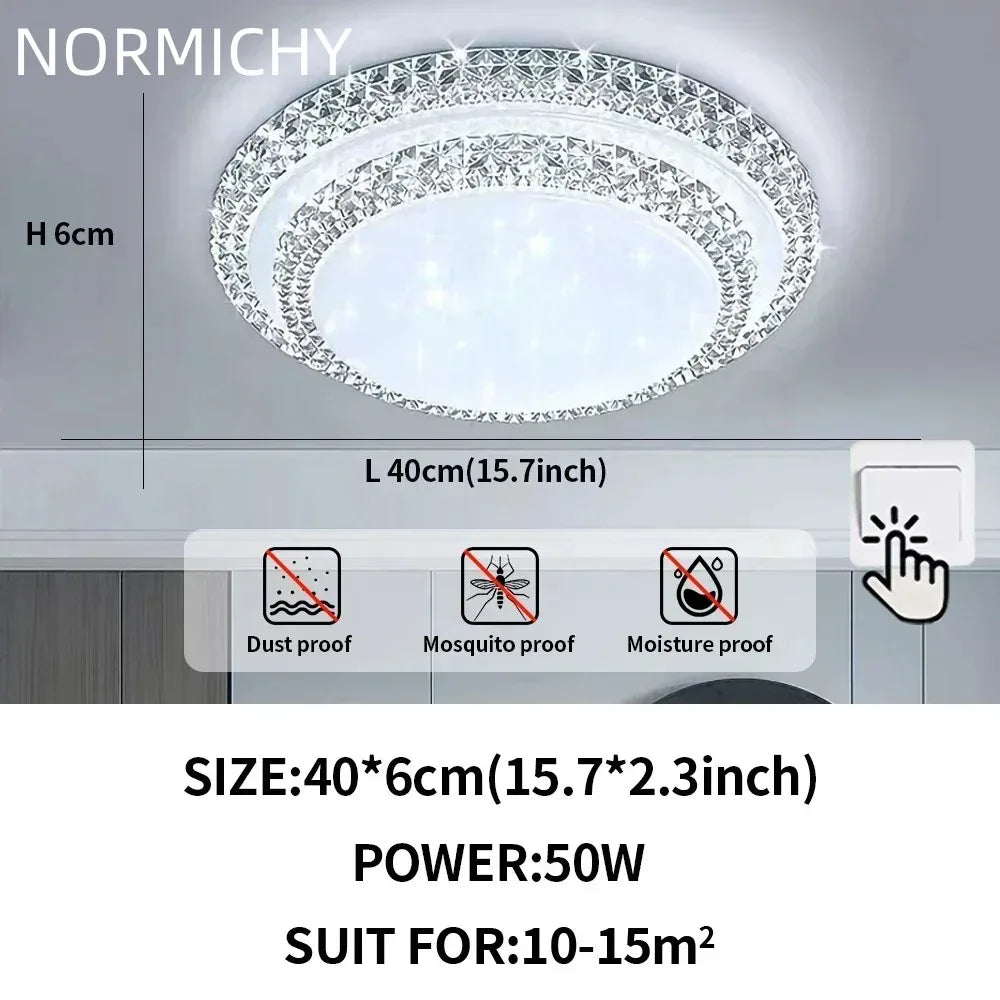 Afralia™ Diamond LED Ceiling Lamp White/Warm Light Modern Simple Design for Home Lighting