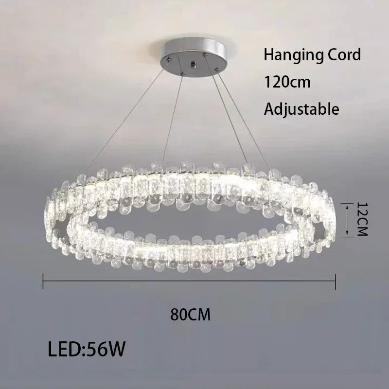 Afralia™ Crystal LED Ceiling Chandelier Rings for Home Decor & Living Room