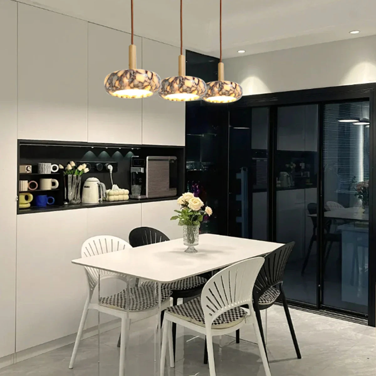 Afralia™ Marble Stone LED Pendant Light - Modern Nordic Luxury Wood Fixture