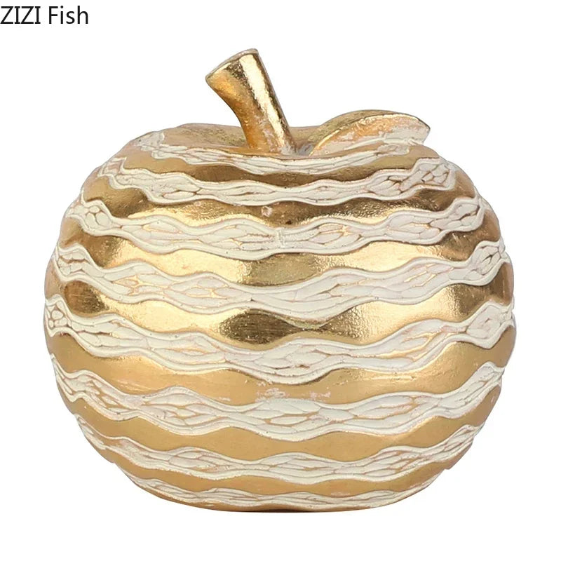 Afralia™ Golden Pineapple Resin Sculpture Desk Decoration Art Statuette