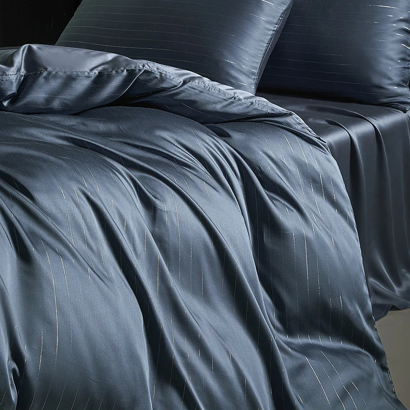 Afralia™ Eucalyptus Fiber Dark Gray Bedding Set: Soft, Silky Duvet Cover, Bed Sheet, Pillowcases