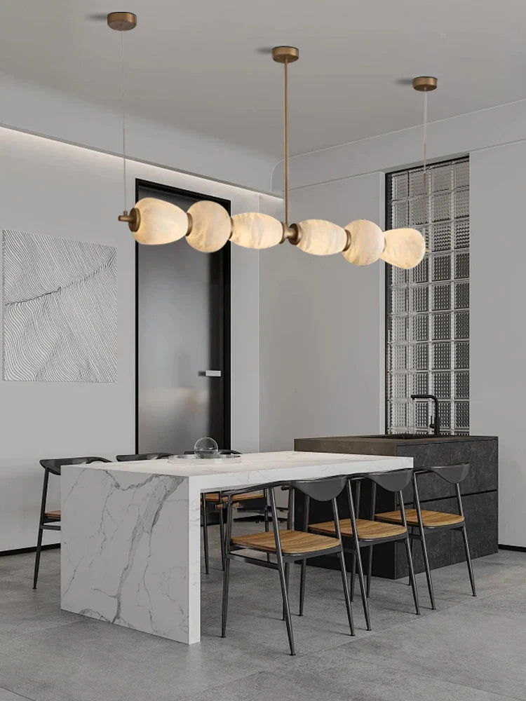 Afralia™ Marble Pendant Lights, Dimmable LED Hanging Lamp for Dining Table, Bar Decor