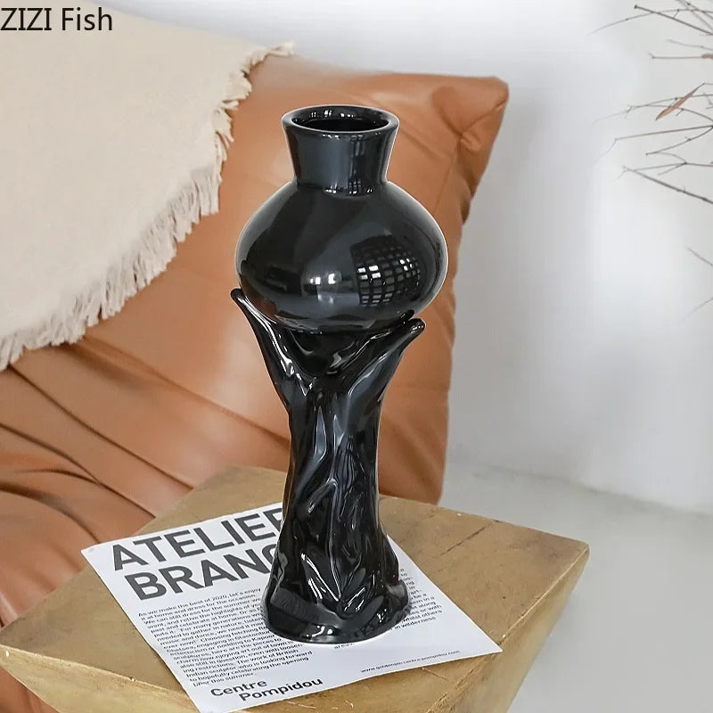 Afralia™ Floral Vase Desk Decoration Artificial Flowers Room Decor