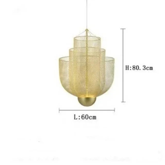 Afralia™ Metal Grid LED Chandelier Moooi Designer Pendant Iron Geometric Hollow Hanging Lamp