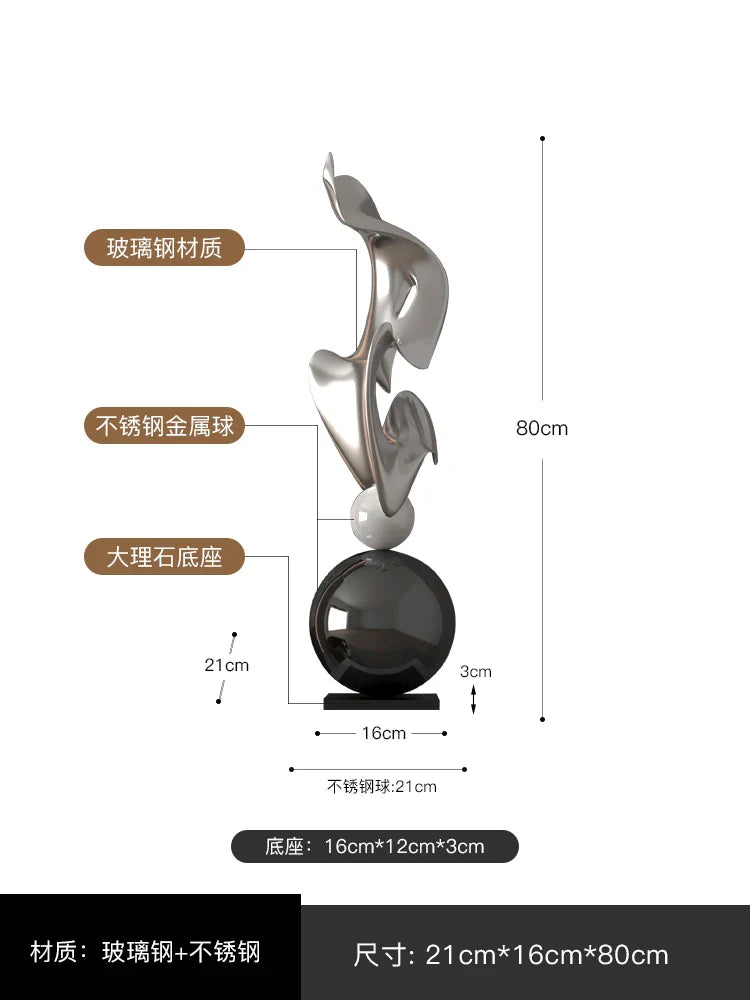 Afralia™ Geometric Electroplating Art Sculpture for Modern Luxury Home Decor