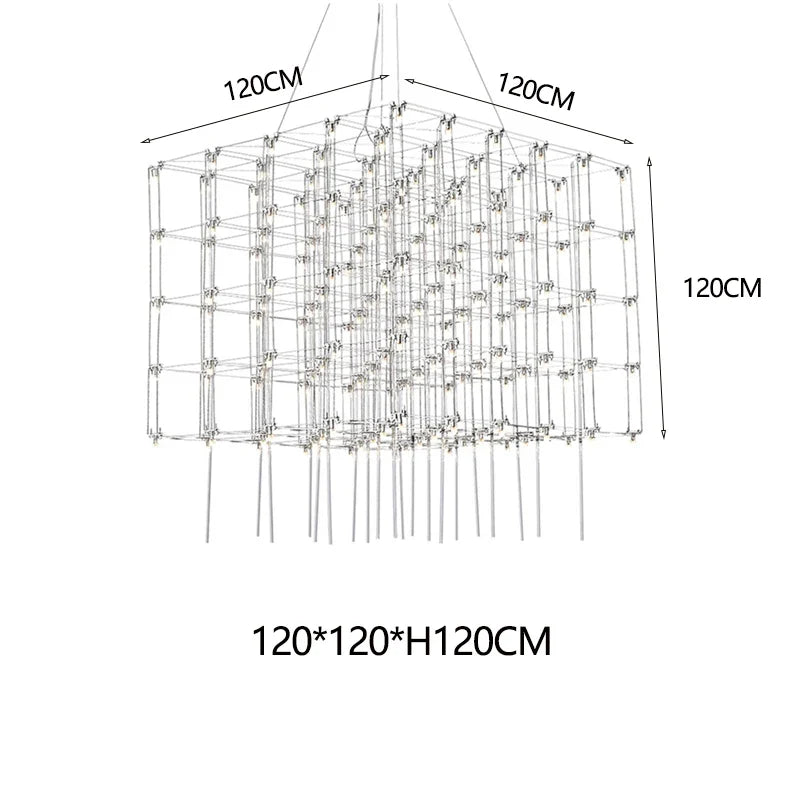 Afralia™ Sky Starlight Cube Chandelier for Living Room, Restaurant, Hotel Lobby, Bar, and Sales Department