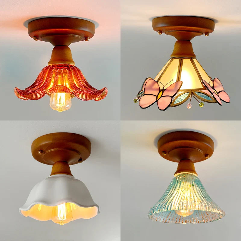 Afralia™ Colorful Glass LED Ceiling Lamp Modern Style Light Fixture
