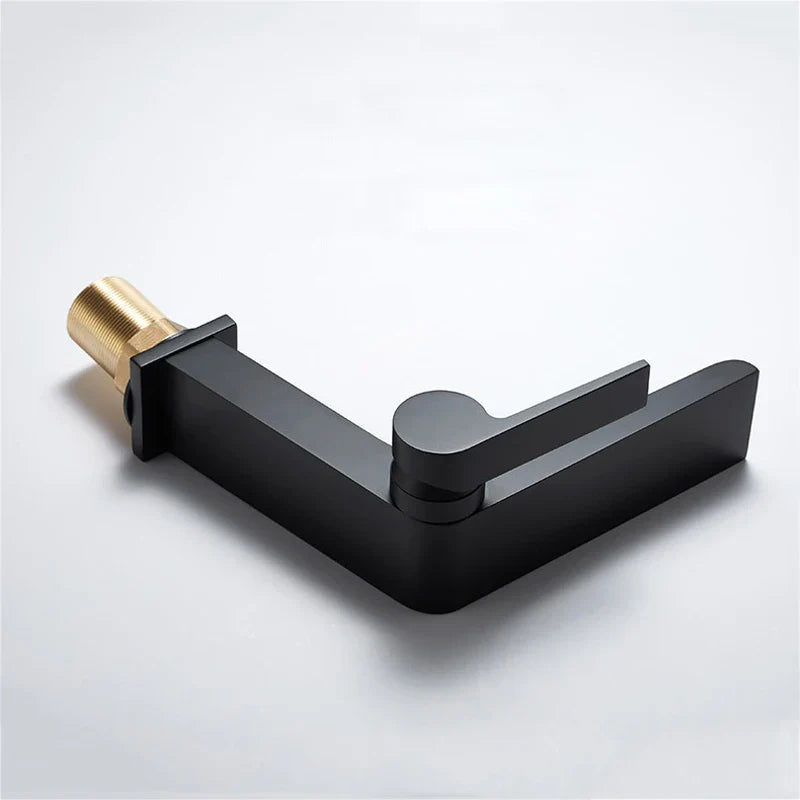 Afralia™ Waterfall Basin Faucet: Brass Hot Cold Mixer Tap Single Handle Chrome Sink