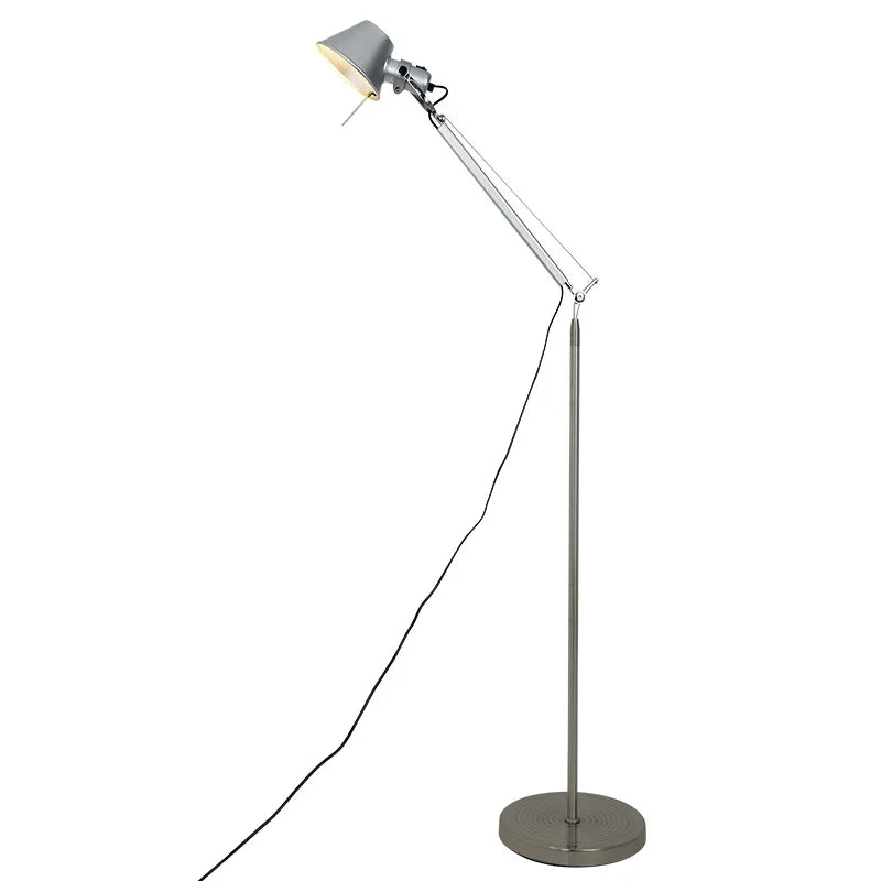 Afralia™ Silver Retro LED Floor Lamp - Adjustable Nordic Designer Floor Light