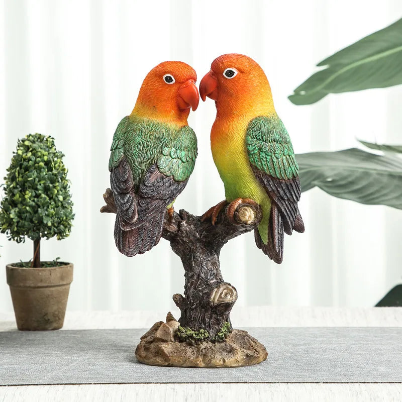 Afralia™ Vibrant Parrot Sculpture Home Decor Ornament Statuette