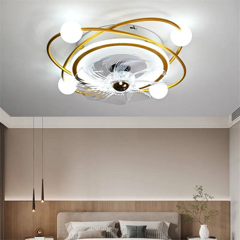 Afralia™ Nordic Ceiling Fan Light with Remote Control - 6 Fan Speeds