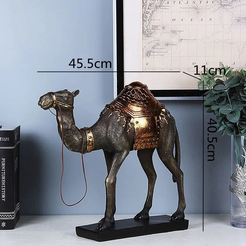 Afralia™ Camel Dromedary Indian Style Sculpture - Home Decor Figurine