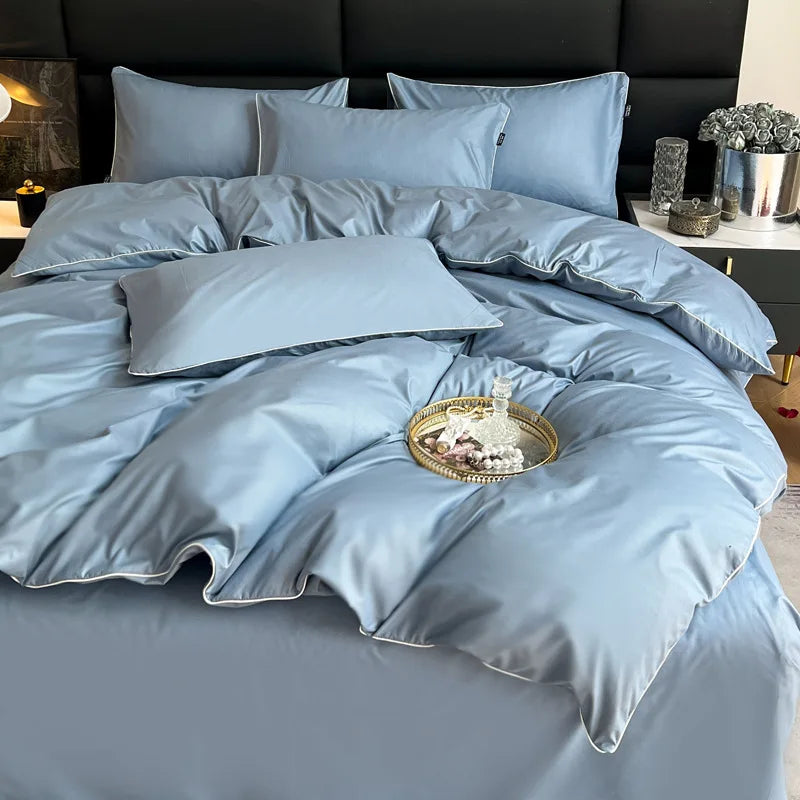 Afralia™ Soft White Duvet Cover Set: Thicken Comfortable Bedding with Flat Sheet & Pillowcases