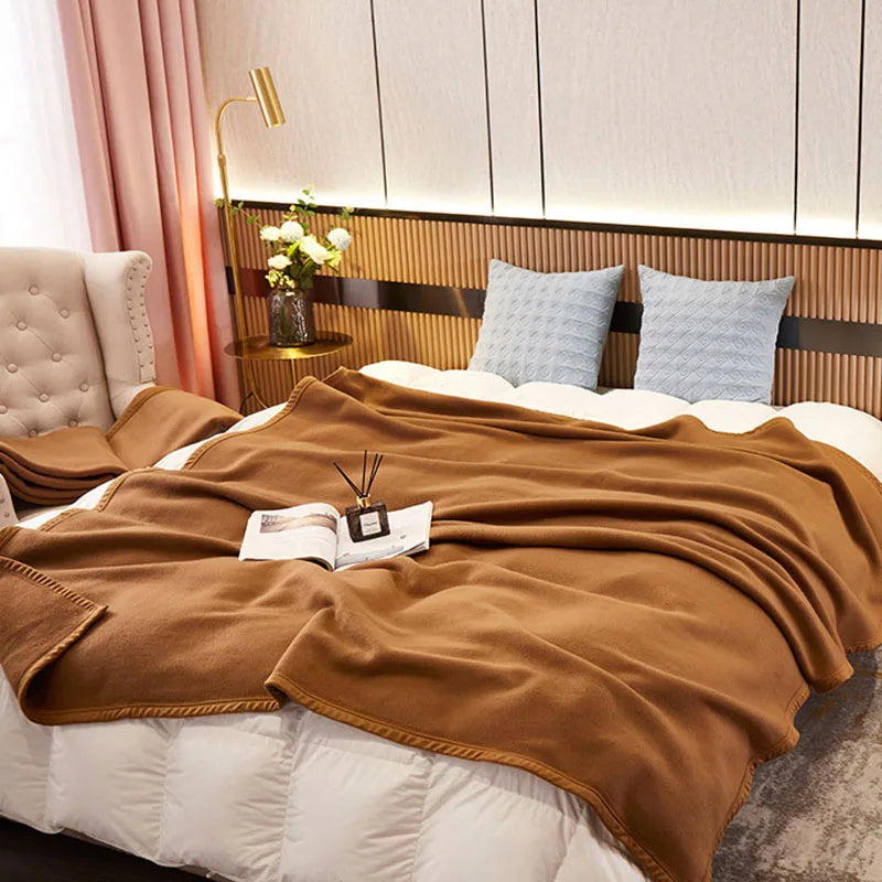 Afralia™ Velvet Camel Blanket: Soft Cozy Queen Bedspread for All Seasons