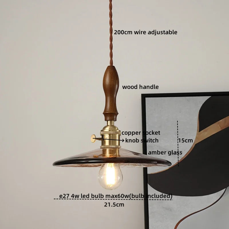 Afralia™ Nordic LED Pendant Lamps, Copper Glass Hanging Lights for Home Decor