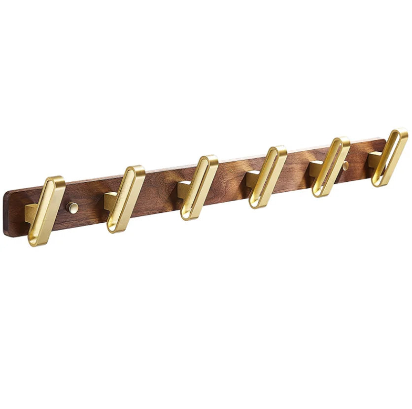 Afralia™ Walnut Wood Bathroom Row Hooks – Creative Single Hook for Wardrobe and Bedroom