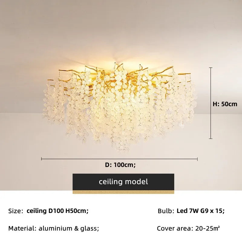 Afralia™ Modern Luxury Gold Branch Pendant Light - Aluminum LED Luminarias