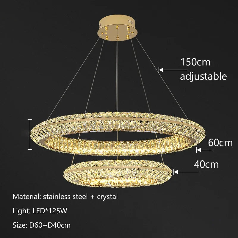 Afralia™ Modern Crystal Chandelier LED Pendant Lamp for Elegant Home Decor
