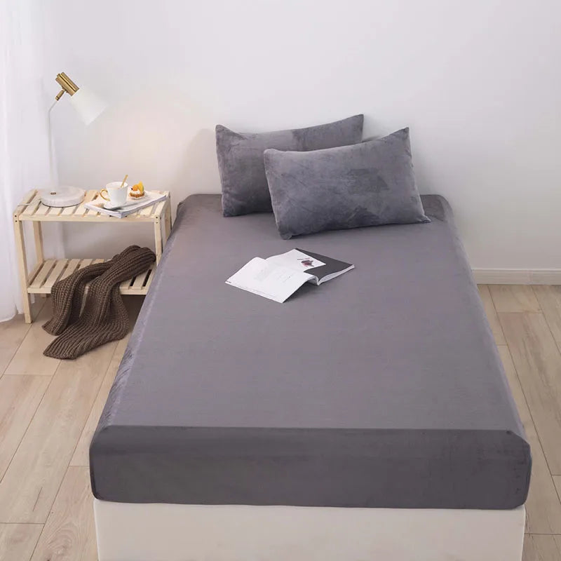 Afralia™ Milk Velvet Single Bed Fitted Sheet: High-Quality Adult Mattress Protector
