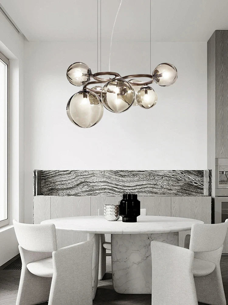 Afralia™ Nordic Glass Chandelier Luxury Pendant Lamps for Living Dining Bedroom