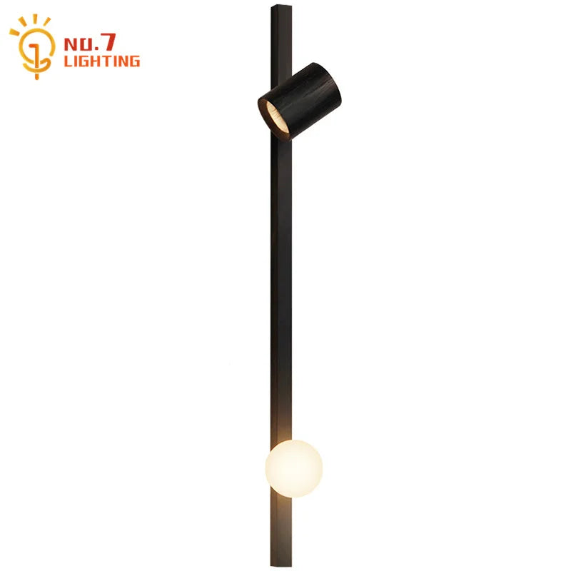Afralia™ Black/White Wooden Wall Lamp for Minimalist Style Living Spaces